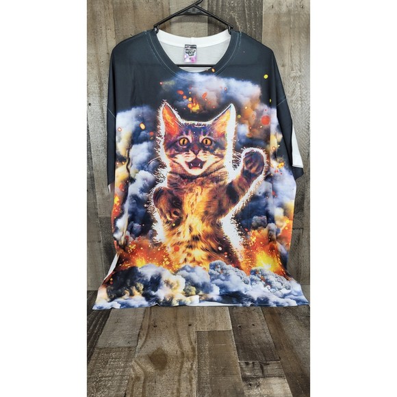 Kitten/Cat Graphic Adult Tee Light Weight Summer Adult Size 2XL - Picture 1 of 4